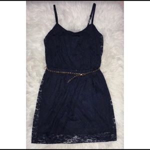 Love Reign Navy Lace Layered Dress